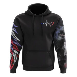One Nation Under God Half Wings Heart Smoke All Over Print 3D Hoodie, Christian Hoodie, Christian Sweatshirt, Bible Verse Shirt