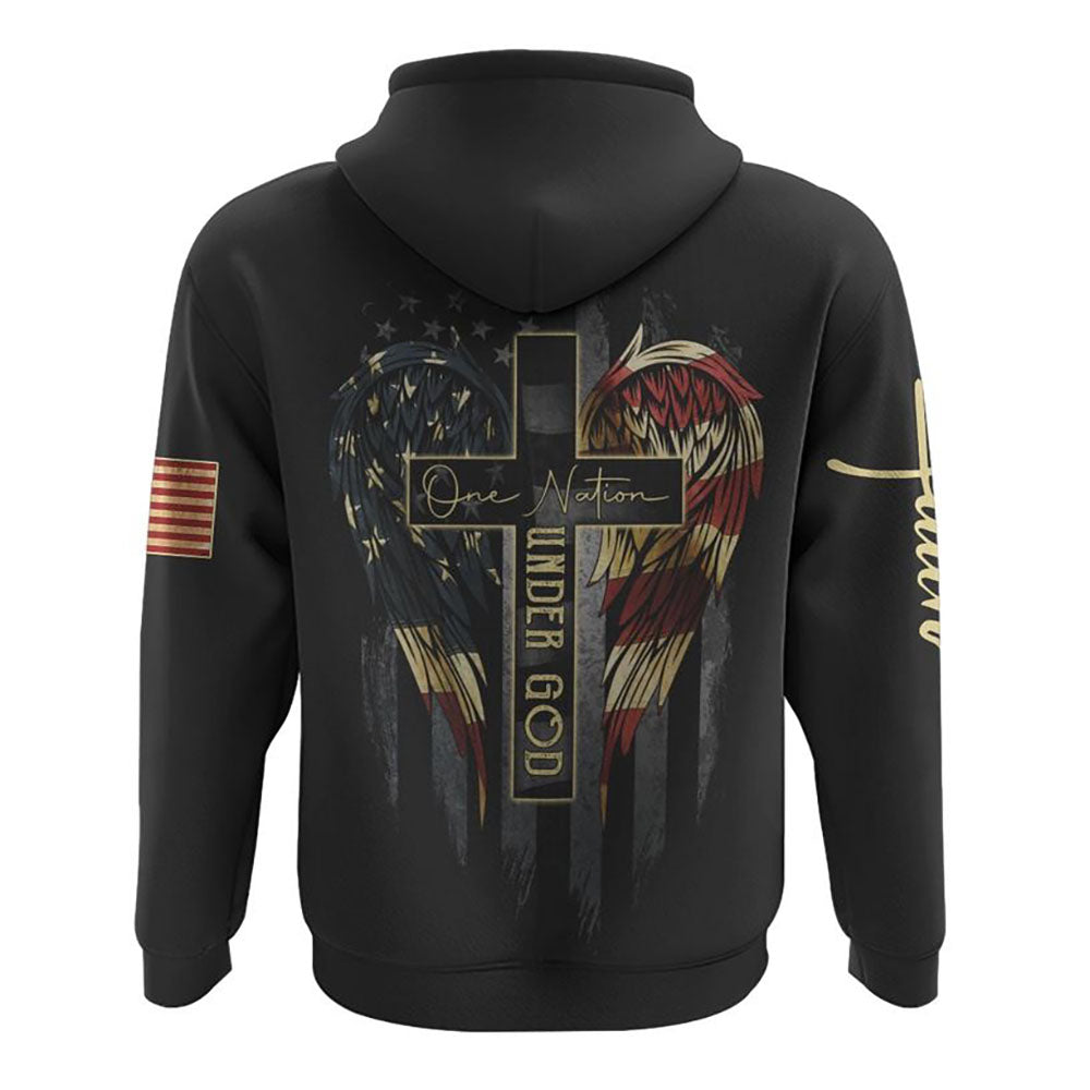 One Nation Under God Flag Wings All Over Print 3D Hoodie, Christian Hoodie, Christian Sweatshirt, Bible Verse Shirt One Nation Under God Flag Wings All Over Print 3D Hoodie, Christian Hoodie, Christian Sweatshirt, Bible Verse Shirt