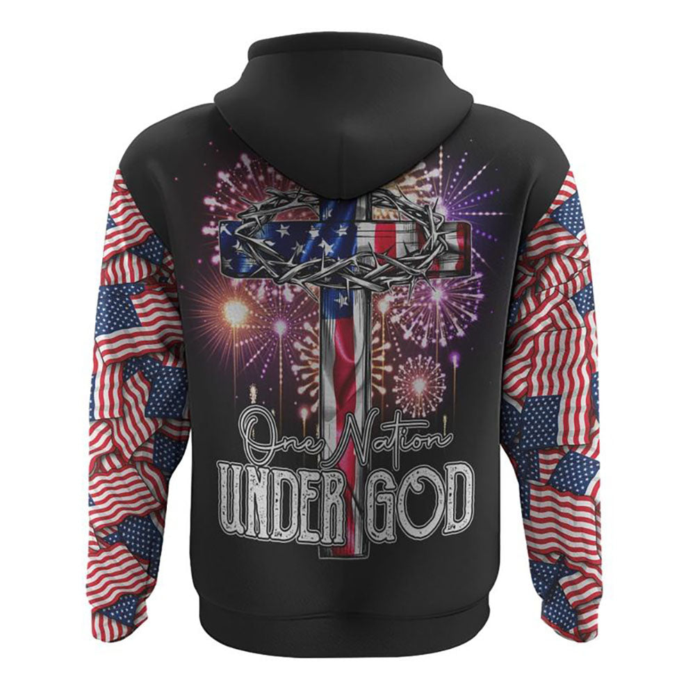 One Nation Under God Cross Fireworks All Over Print 3D Hoodie, Christian Hoodie, Christian Sweatshirt, Bible Verse Shirt One Nation Under God Cross Fireworks All Over Print 3D Hoodie, Christian Hoodie, Christian Sweatshirt, Bible Verse Shirt