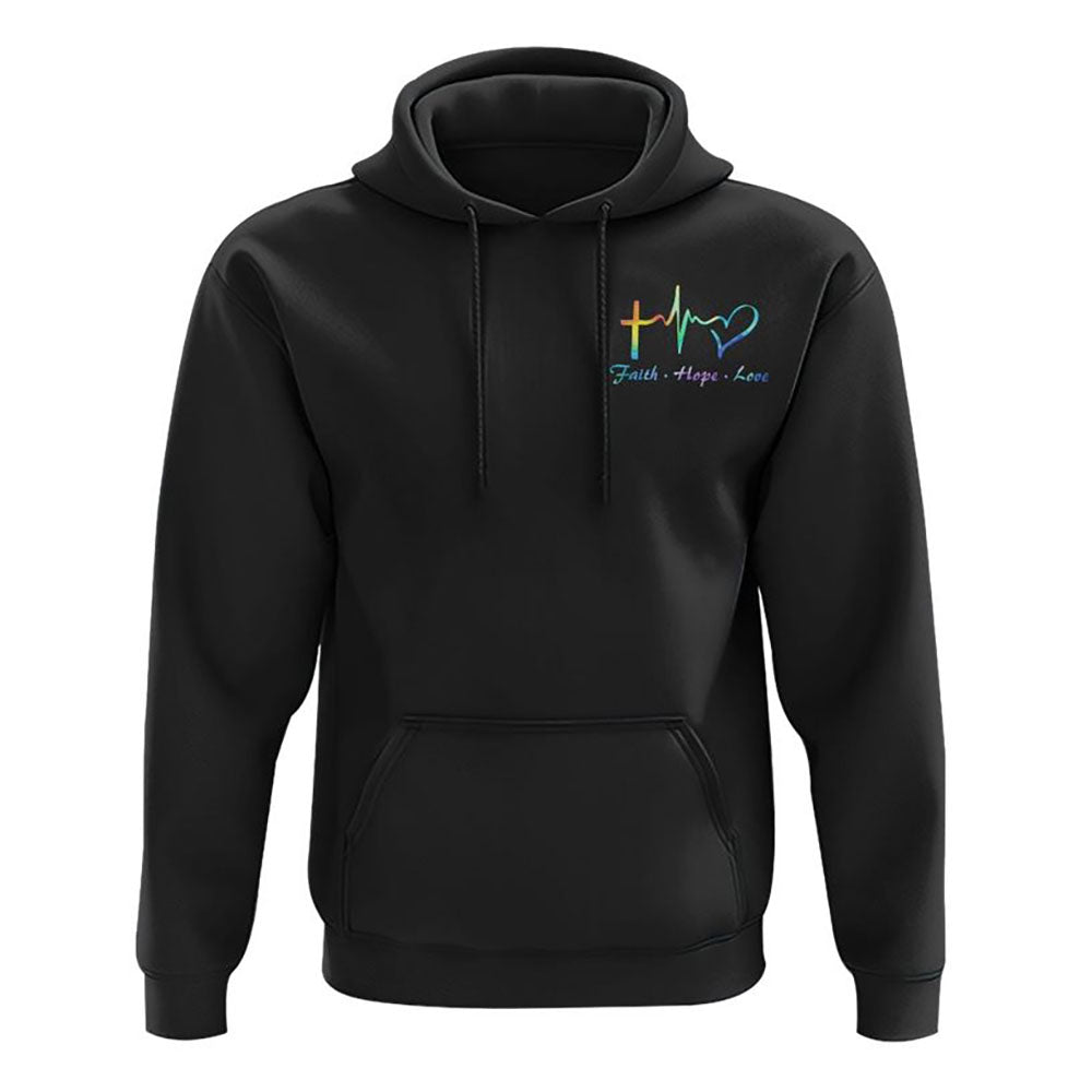 One Nation Under God Colorful Cross Flag All Over Print 3D Hoodie, Christian Hoodie, Christian Sweatshirt, Bible Verse Shirt