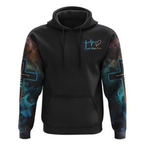 My God’s Not Dead He’s Surely Alive Lion Cross Light Smoke All Over Print 3D Hoodie, Christian Hoodie, Christian Sweatshirt, Bible Verse Shirt