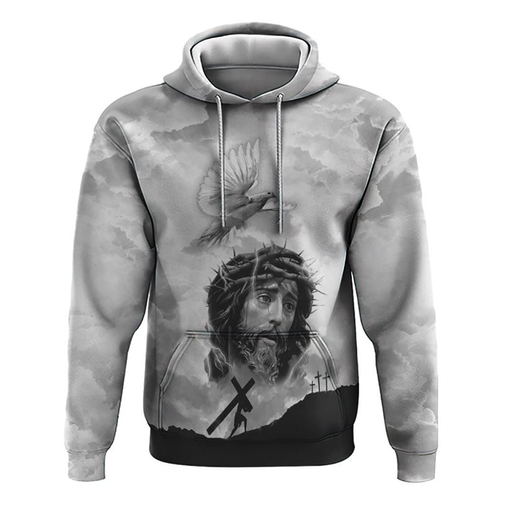 Miracle Worker Promise Keeper Light In The Darkness White Black Cross All Over Print 3D Hoodie, Christian Hoodie, Bible Verse Shirt, Jesus Apparel