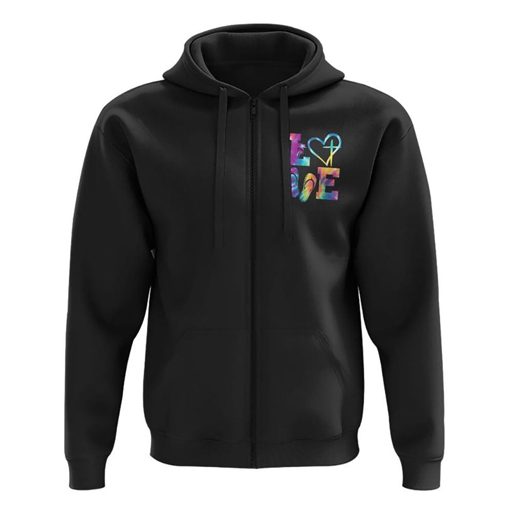 Love Faith Tie Dye Flag All Over Print 3D Hoodie, Christian Hoodie, Christian Sweatshirt, Bible Verse Shirt