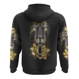 Lion Gold Rose Cross All Over Print 3D Hoodie Christian Hoodie Christian Sweatshirt Bible Verse Shirt 2 any7f9.jpg