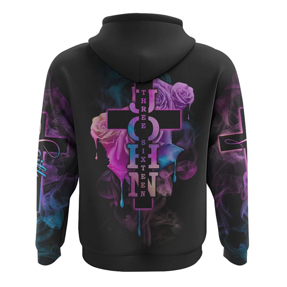 John Three Sixteen Faith Smoke Rose All Over Print 3D Hoodie, Christian Hoodie, Christian Sweatshirt, Bible Verse Shirt John Three Sixteen Faith Smoke Rose All Over Print 3D Hoodie, Christian Hoodie, Christian Sweatshirt, Bible Verse Shirt