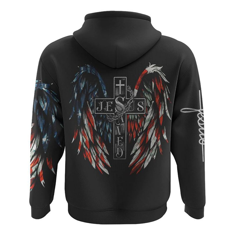 Jesus Saved America Wings Cross All Over Print 3D Hoodie, Christian Hoodie, Christian Sweatshirt, Bible Verse Shirt Jesus Saved America Wings Cross All Over Print 3D Hoodie, Christian Hoodie, Christian Sweatshirt, Bible Verse Shirt