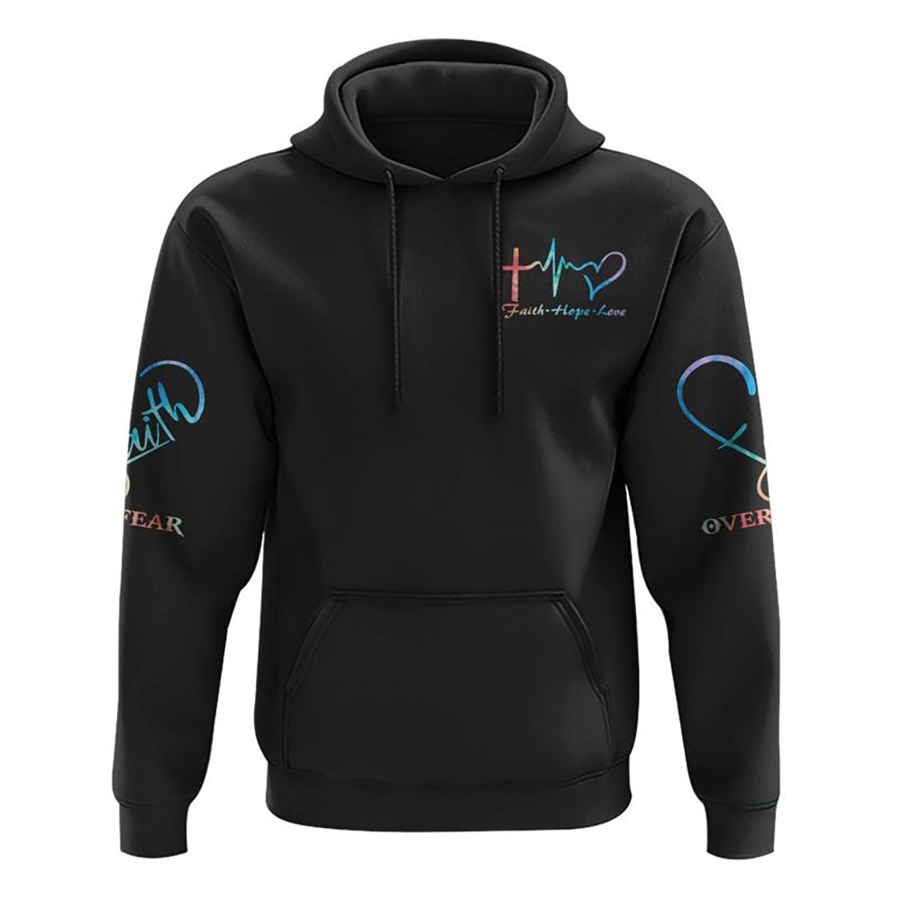 Jesus Lion Cross Colorful Watercolor All Over Print 3D Hoodie, Christian Hoodie, Christian Sweatshirt, Bible Verse Shirt