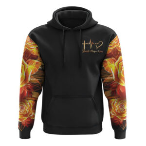 Jesus Is My Savior Books Are My Therapy Gold Faith Cross All Over Print 3D Hoodie, Christian Hoodie, Christian Sweatshirt, Bible Verse Shirt