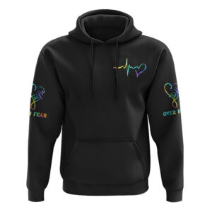 Jesus Faith Over Fear All Over Print 3D Hoodie, Christian Hoodie, Christian Sweatshirt, Bible Verse Shirt