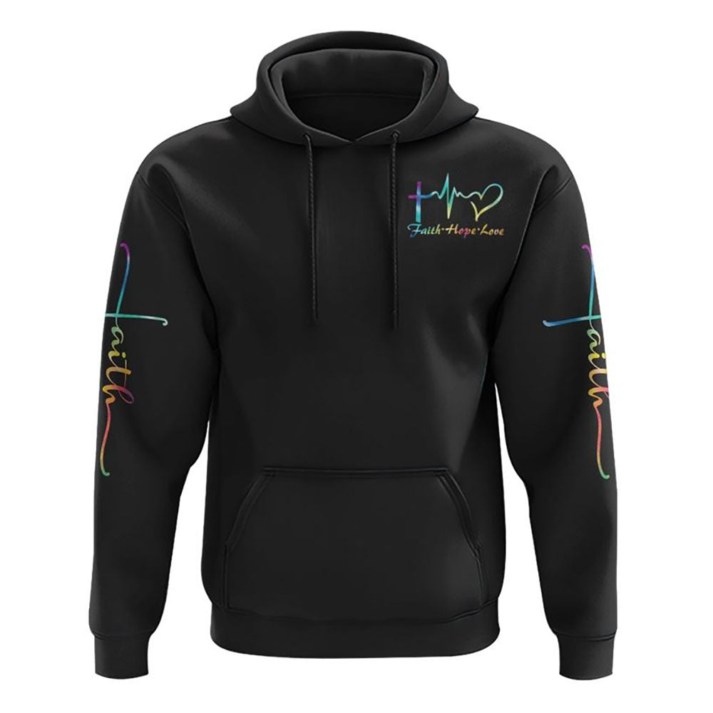 I Can Do All Things Through Christ Cross Wings All Over Print 3D Hoodie, Christian Hoodie, Christian Sweatshirt, Bible Verse Shirt