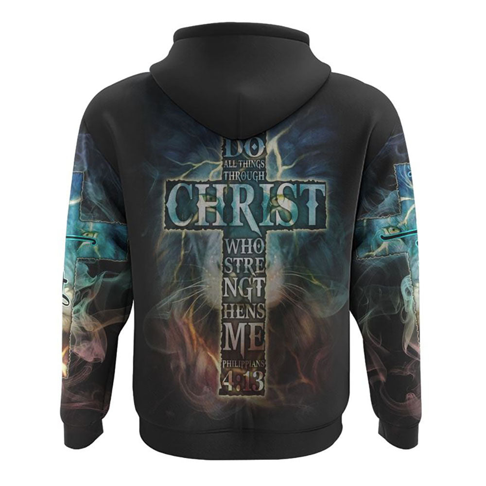 I Can Do All Things Lion Colorful All Over Print 3D Hoodie, Christian Hoodie, Christian Sweatshirt, Bible Verse Shirt I Can Do All Things Lion Colorful All Over Print 3D Hoodie, Christian Hoodie, Christian Sweatshirt, Bible Verse Shirt