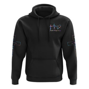 I Believe There Are Angels Among Us Wings Cross All Over Print 3D Hoodie, Christian Hoodie, Christian Sweatshirt, Bible Verse Shirt
