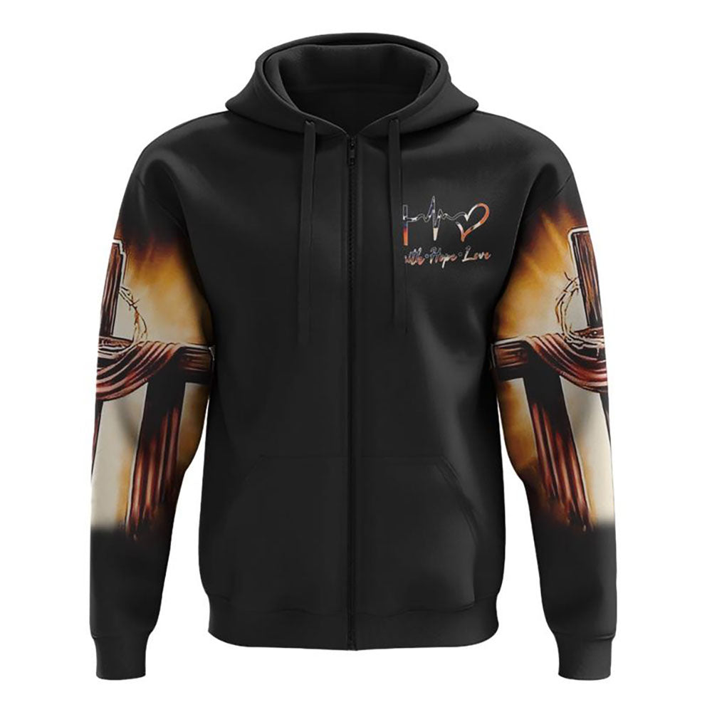 Hand Pull Vintage Cross Light All Over Print 3D Hoodie, Christian Hoodie, Christian Sweatshirt, Bible Verse Shirt