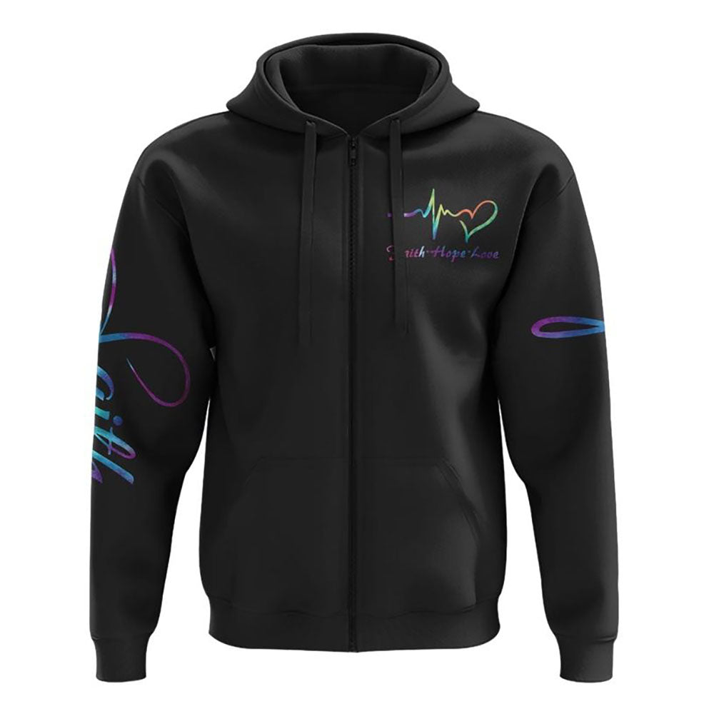 God Is Within Her Anchor Cross All Over Print 3D Hoodie, Christian Hoodie, Christian Sweatshirt, Bible Verse Shirt