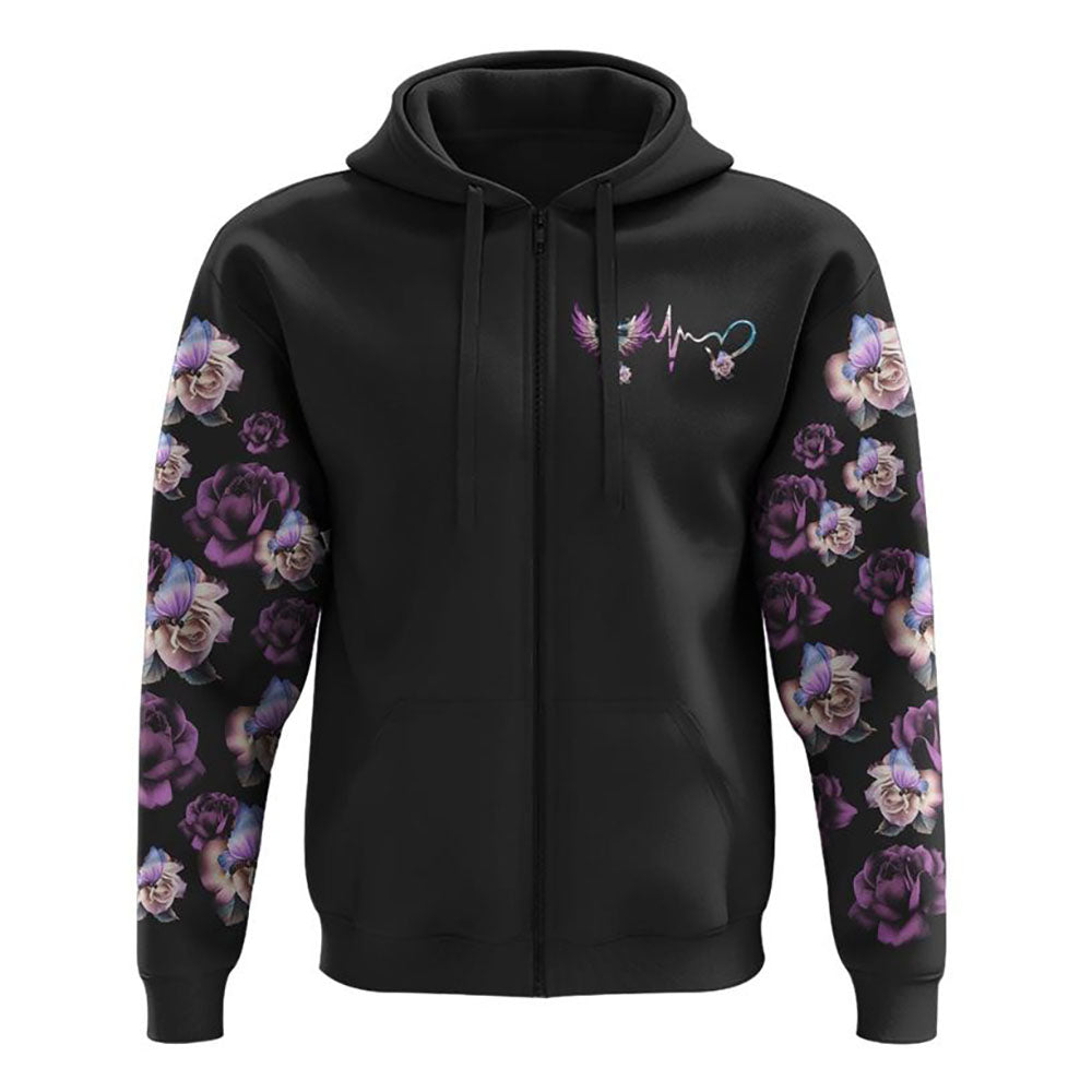 Floral Rose Butterfly Wings All Over Print 3D Hoodie, Christian Hoodie, Christian Sweatshirt, Bible Verse Shirt