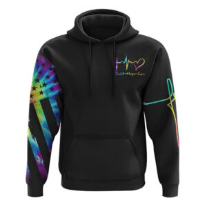 Fe’ Cross Wings Colorful Watercolor All Over Print 3D Hoodie, Christian Hoodie, Christian Sweatshirt, Bible Verse Shirt