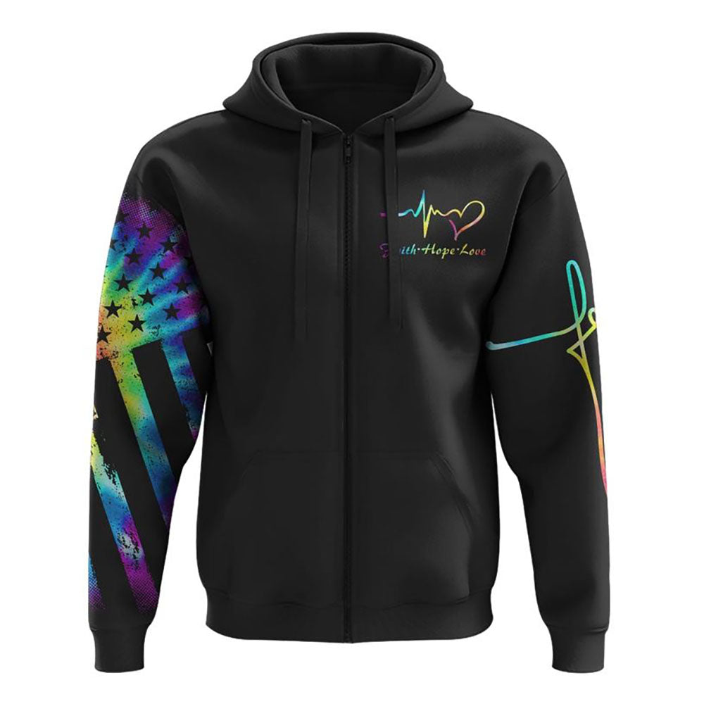 Fe’ Cross Wings Colorful Watercolor All Over Print 3D Hoodie, Christian Hoodie, Christian Sweatshirt, Bible Verse Shirt