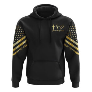 Faith Wings Jesus Gold All Over Print 3D Hoodie, Christian Hoodie, Christian Sweatshirt, Bible Verse Shirt