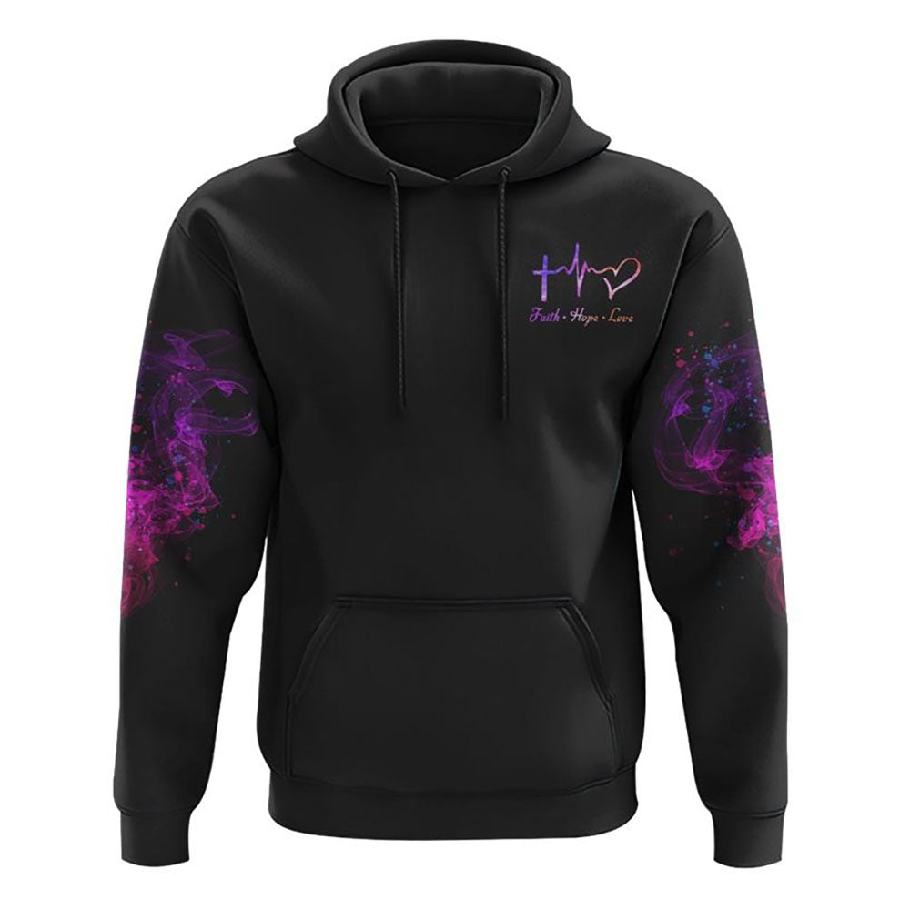 Faith Watercolor Rose All Over Print 3D Hoodie, Christian Hoodie, Christian Sweatshirt, Bible Verse Shirt