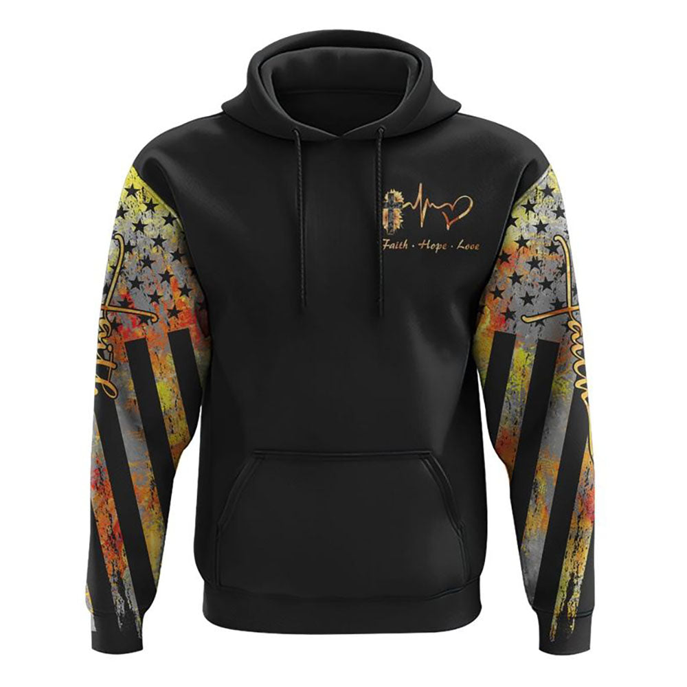 Faith Sunflower Wings Watercolor All Over Print 3D Hoodie, Christian Hoodie, Christian Sweatshirt, Bible Verse Shirt