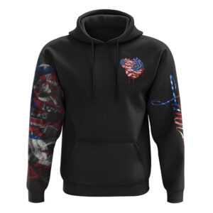 Faith Rose Independence Day Flag All Over Print 3D Hoodie, Christian Hoodie, Christian Sweatshirt, Bible Verse Shirt