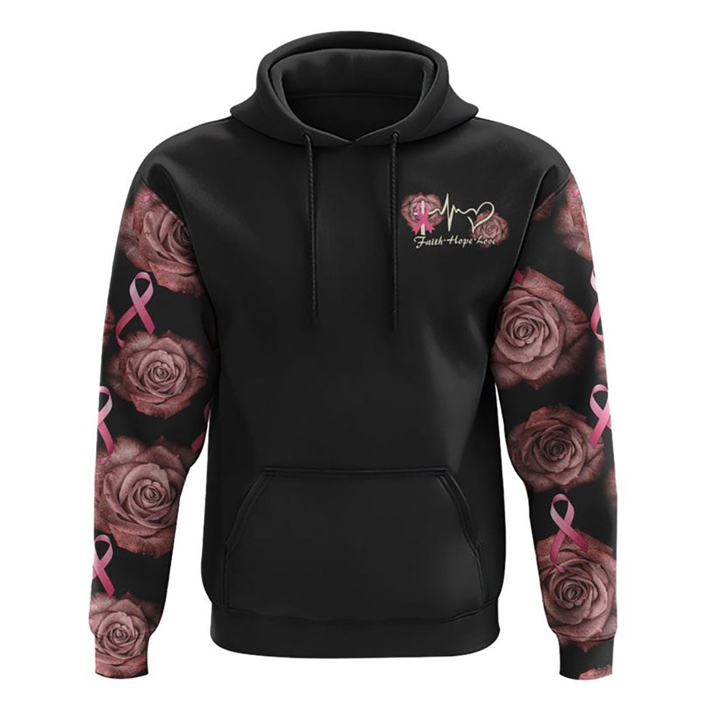 Faith Rose Cross Ribbon Wings All Over Print 3D Hoodie, Christian Hoodie, Christian Sweatshirt, Bible Verse Shirt