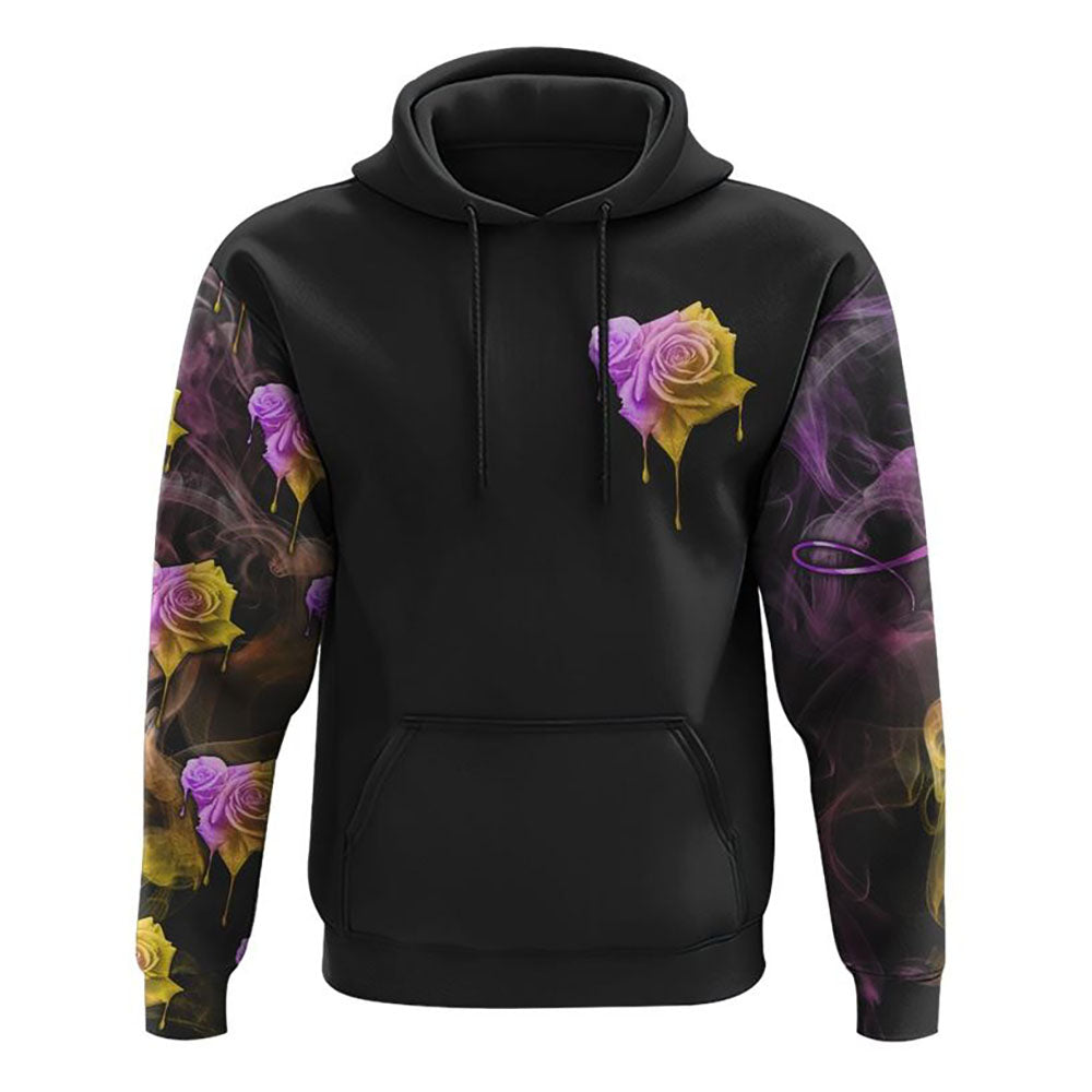 Faith Rose Cross Colorful Smoke All Over Print 3D Hoodie, Christian Hoodie, Christian Sweatshirt, Bible Verse Shirt