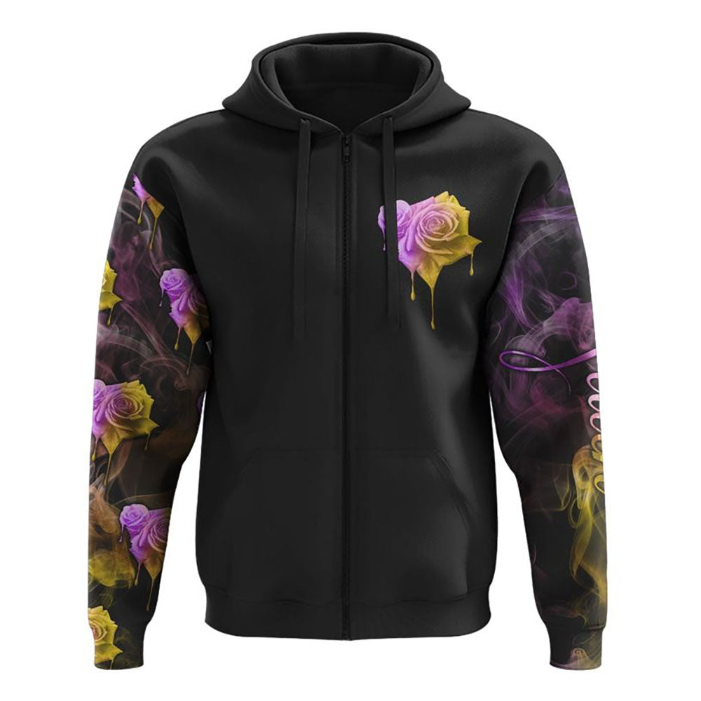 Faith Rose Cross Colorful Smoke All Over Print 3D Hoodie, Christian Hoodie, Christian Sweatshirt, Bible Verse Shirt