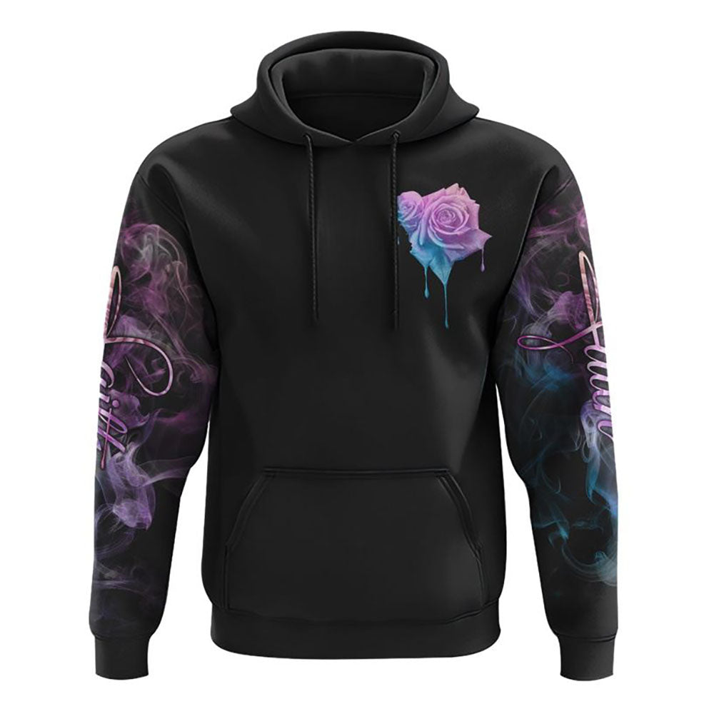 Faith Rose All Over Print 3D Hoodie, Christian Hoodie, Christian Sweatshirt, Bible Verse Shirt