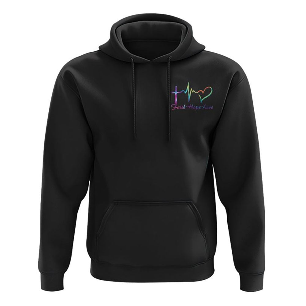 Faith Over Fear Wings Colorful All Over Print 3D Hoodie, Christian Hoodie, Christian Sweatshirt, Bible Verse Shirt