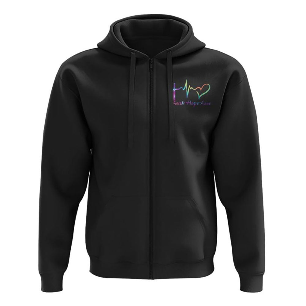 Faith Over Fear Wings Colorful All Over Print 3D Hoodie, Christian Hoodie, Christian Sweatshirt, Bible Verse Shirt
