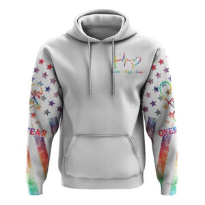 Faith Over Fear Jesus Colorful White All Over Print 3D Hoodie, Christian Hoodie, Christian Sweatshirt, Bible Verse Shirt