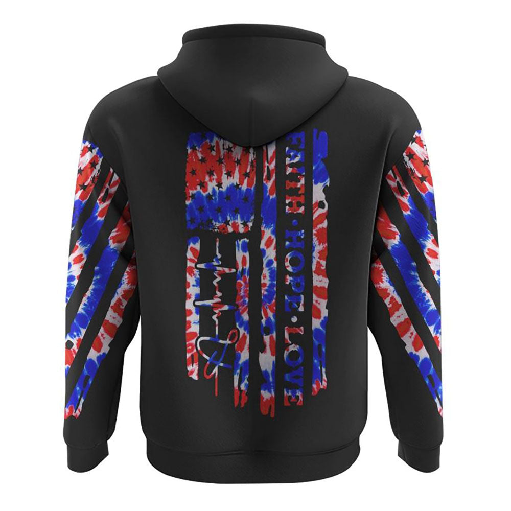 Faith Hope Love Tie Dye Flag All Over Print 3D Hoodie, Christian Hoodie, Christian Sweatshirt, Bible Verse Shirt Faith Hope Love Tie Dye Flag All Over Print 3D Hoodie, Christian Hoodie, Christian Sweatshirt, Bible Verse Shirt