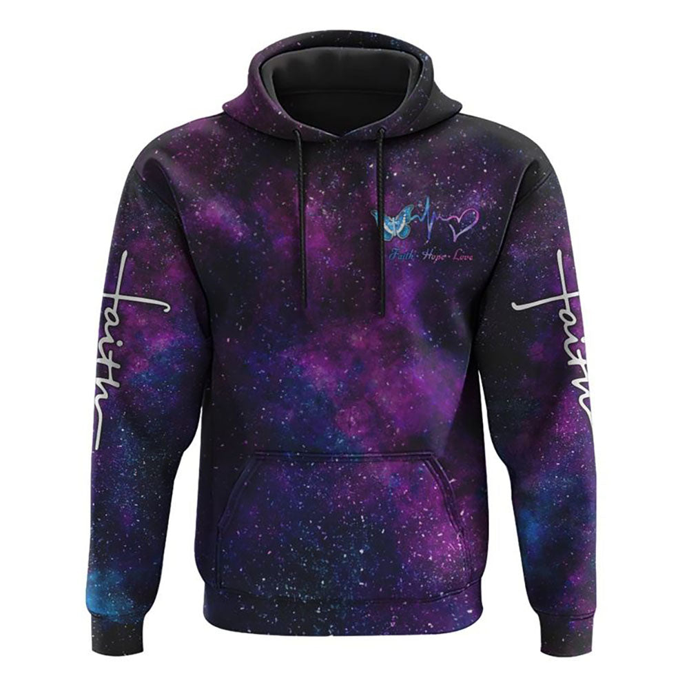 Faith Hope Love Galaxy Butterfly Cross All Over Print 3D Hoodie, Christian Hoodie, Christian Sweatshirt, Bible Verse Shirt Faith Hope Love Galaxy Butterfly Cross All Over Print 3D Hoodie, Christian Hoodie, Christian Sweatshirt, Bible Verse Shirt