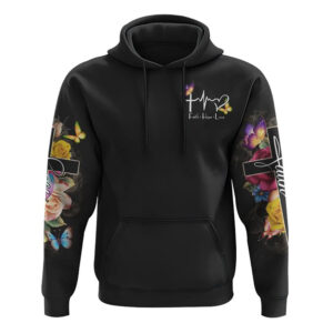 Faith Flowers Cross Butterfly Smoke All Over Print 3D Hoodie, Christian Hoodie, Christian Sweatshirt, Bible Verse Shirt