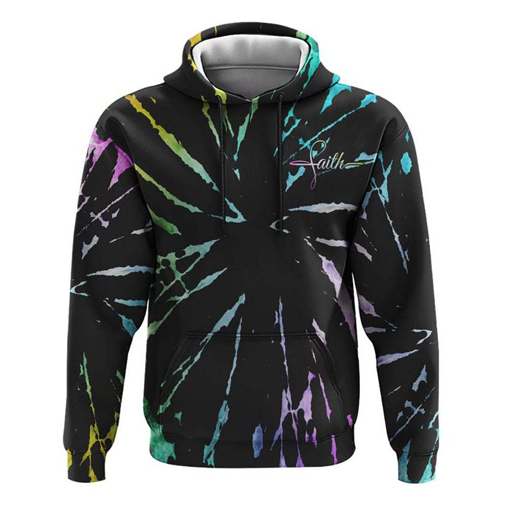 Faith Cross Rainbow Sunflower Tie Dye All Over Print 3D Hoodie, Christian Hoodie, Christian Sweatshirt, Bible Verse Shirt Faith Cross Rainbow Sunflower Tie Dye All Over Print 3D Hoodie, Christian Hoodie, Christian Sweatshirt, Bible Verse Shirt