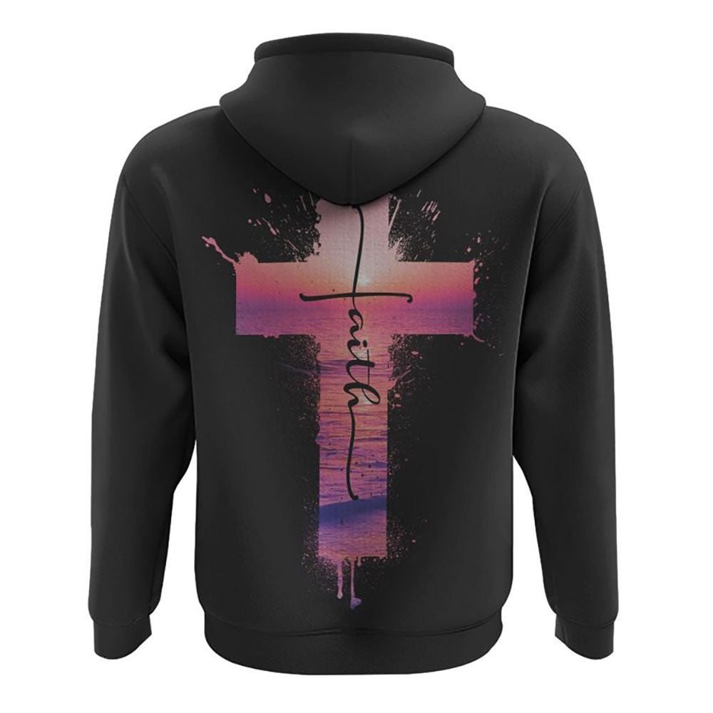 Faith Cross Pink Sunset Beach All Over Print 3D Hoodie, Christian Hoodie, Christian Sweatshirt, Bible Verse Shirt Faith Cross Pink Sunset Beach All Over Print 3D Hoodie, Christian Hoodie, Christian Sweatshirt, Bible Verse Shirt