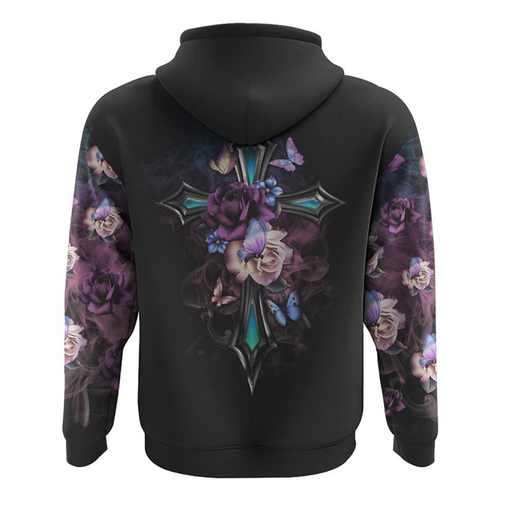 Faith Cross Floral Butterfly All Over Print 3D Hoodie, Christian Hoodie, Christian Sweatshirt, Bible Verse Shirt Faith Cross Floral Butterfly All Over Print 3D Hoodie, Christian Hoodie, Christian Sweatshirt, Bible Verse Shirt