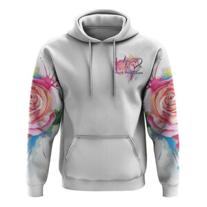 Faith Cross Colorful Rose Watercolor All Over Print 3D Hoodie, Christian Hoodie, Christian Sweatshirt, Bible Verse Shirt