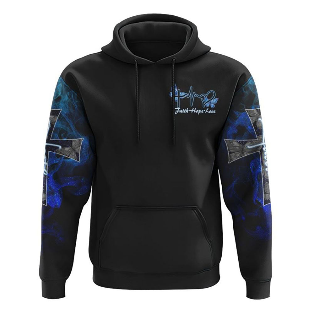 Faith Cross Blue Butterfly Smoke All Over Print 3D Hoodie, Christian Hoodie, Christian Sweatshirt, Bible Verse Shirt Faith Cross Blue Butterfly Smoke All Over Print 3D Hoodie, Christian Hoodie, Christian Sweatshirt, Bible Verse Shirt