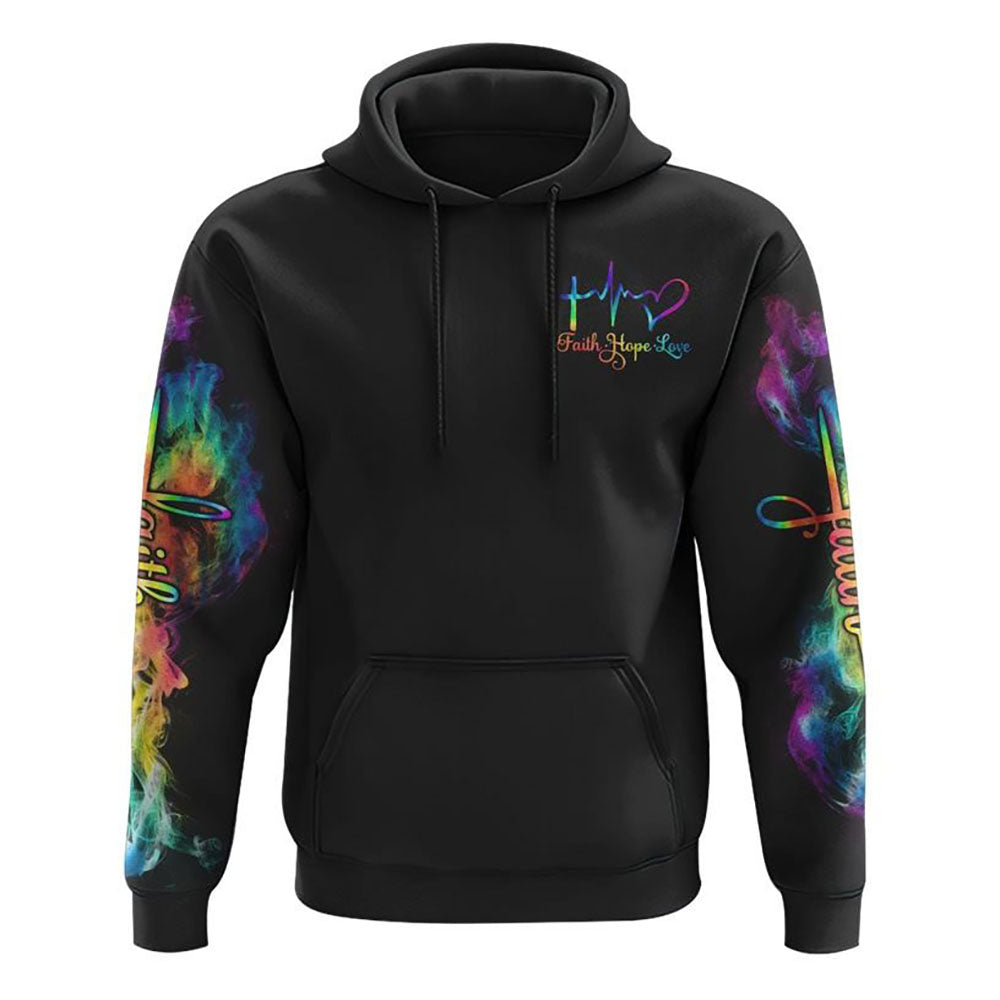 Faith Colorful Wings Cross Smoke All Over Print 3D Hoodie, Christian Hoodie, Christian Sweatshirt, Bible Verse Shirt Faith Colorful Wings Cross Smoke All Over Print 3D Hoodie, Christian Hoodie, Christian Sweatshirt, Bible Verse Shirt