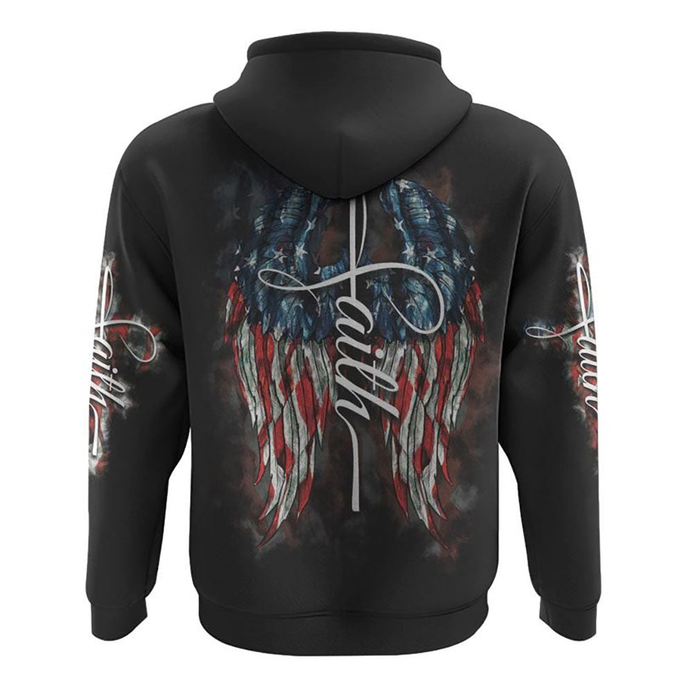 Faith American Watercolor Wings Flag All Over Print 3D Hoodie, Christian Hoodie, Christian Sweatshirt, Bible Verse Shirt Faith American Watercolor Wings Flag All Over Print 3D Hoodie, Christian Hoodie, Christian Sweatshirt, Bible Verse Shirt