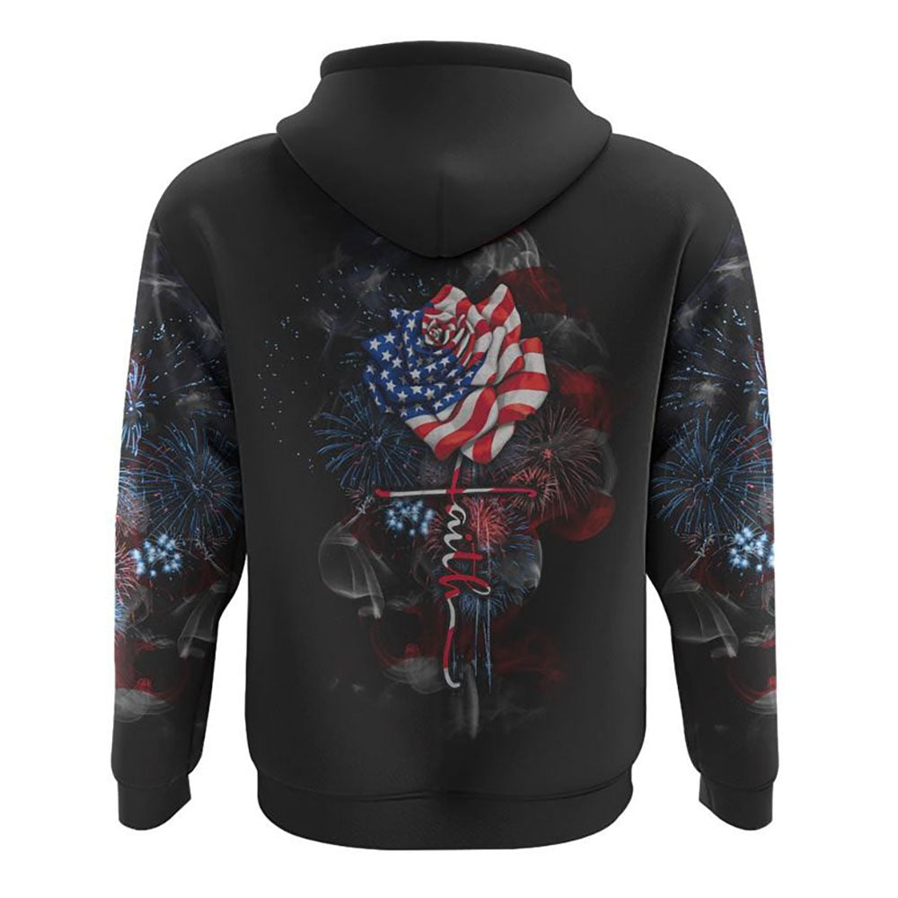 Faith America Flag Rose All Over Print 3D Hoodie, Christian Hoodie, Christian Sweatshirt, Bible Verse Shirt Faith America Flag Rose All Over Print 3D Hoodie, Christian Hoodie, Christian Sweatshirt, Bible Verse Shirt