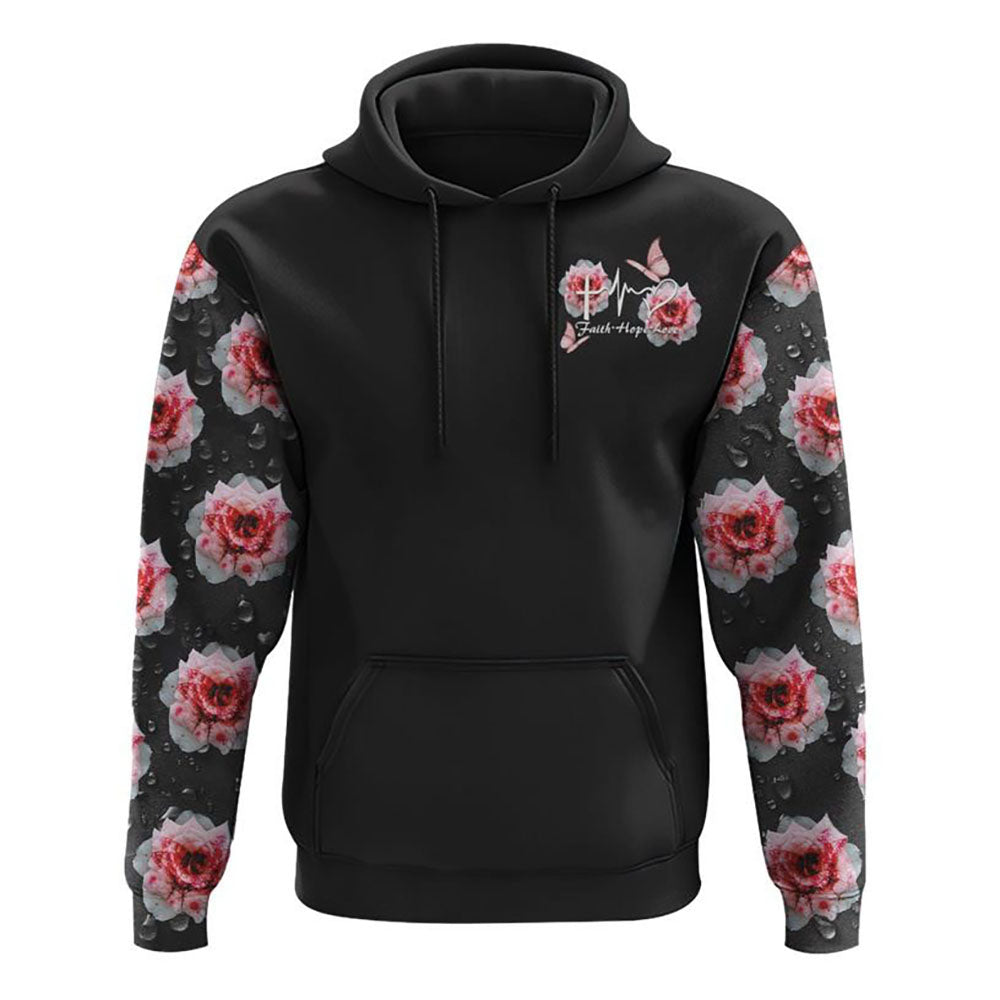 Drop Water Rose Cross Faith All Over Print 3D Hoodie, Christian Hoodie, Christian Sweatshirt, Bible Verse Shirt Drop Water Rose Cross Faith All Over Print 3D Hoodie, Christian Hoodie, Christian Sweatshirt, Bible Verse Shirt