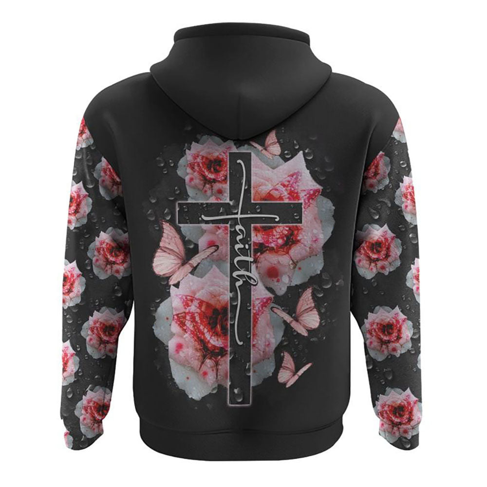 Drop Water Rose Cross Faith All Over Print 3D Hoodie, Christian Hoodie, Christian Sweatshirt, Bible Verse Shirt Drop Water Rose Cross Faith All Over Print 3D Hoodie, Christian Hoodie, Christian Sweatshirt, Bible Verse Shirt