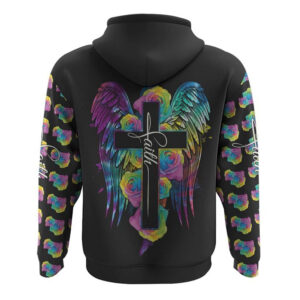 Cross Rose Wings Colorful All Over Print 3D Hoodie Christian Hoodie Christian Sweatshirt Bible Verse Shirt 2 crglna.jpg