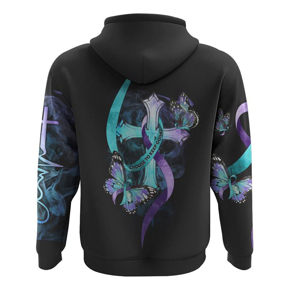 Choose To Keep Going Cross Smoke Butterfly Ribbons All Over Print 3D Hoodie, Christian Hoodie, Christian Sweatshirt, Bible Verse Shirt Choose To Keep Going Cross Smoke Butterfly Ribbons All Over Print 3D Hoodie, Christian Hoodie, Christian Sweatshirt, Bible Verse Shirt