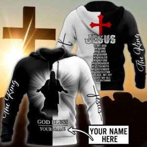 Personalized Jesus Christ Cross God Bless God 3D Hoodie For Man And Women, Jesus Printed 3D Hoodie