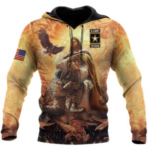 US Army Veteran God Always Protects Soldiers God 3D Hoodie For Man And Women, Jesus Printed 3D Hoodie