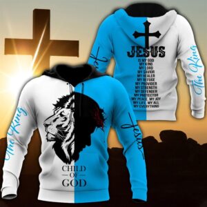 Lion White And Jesus Is The King Child Of God 3D Hoodie For Man And Women, Jesus Printed 3D Hoodie
